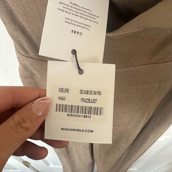 Misha Women's Brown Metallic Cowl Neck Jumpsuit Size 2 (stretchy) NWT - Picture 9 of 9